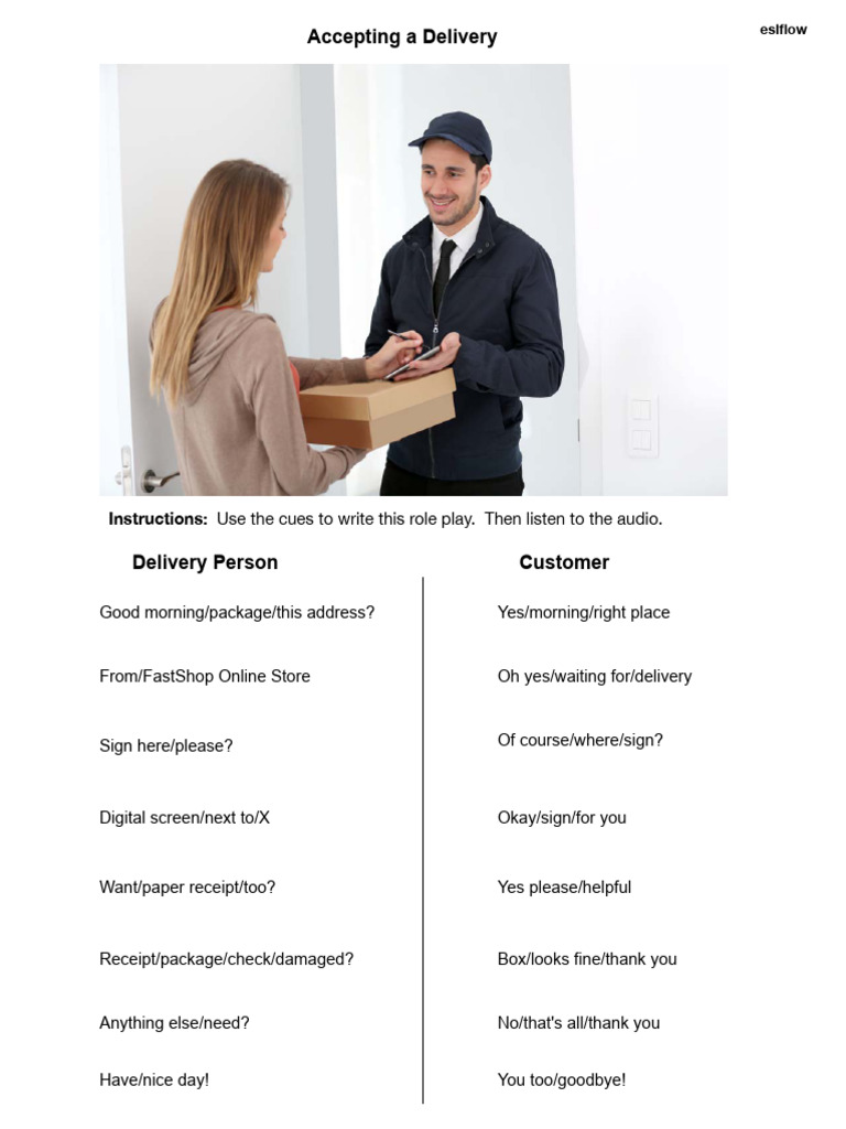 Role Play: Accepting a Delivery | PDF