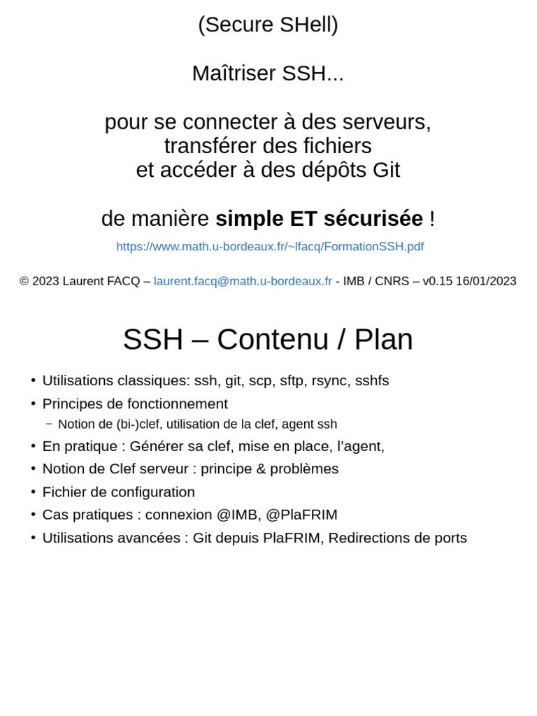 Maîtriser SSH : Connexions et Transferts | PDF | Enveloppe de ...