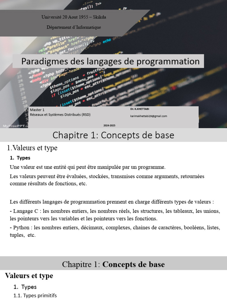Types Primitifs et Composites en Programmation | PDF | Variable ...
