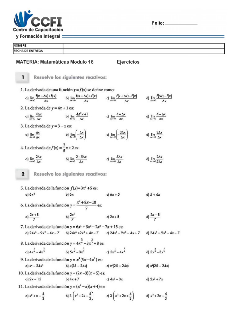 Matematicas Modulo 16 | PDF