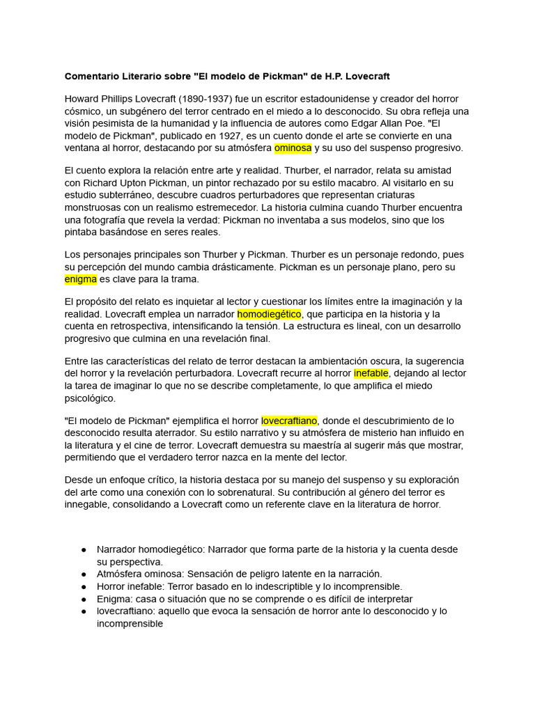 Comentario Literario Sobre 