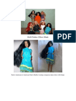 Doll Clothes I Have Made: Native American or American Native Barbie Wearing A Turquoise Dance Dress With Fringe