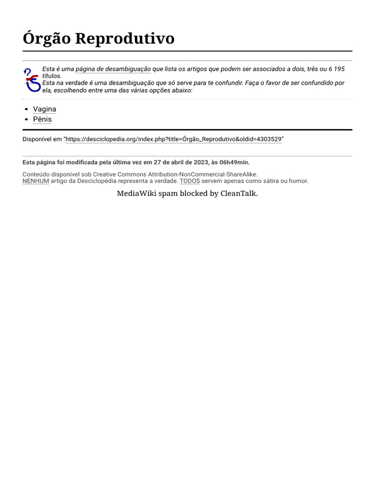 Órgão Reprodutivo - Desciclopédia | PDF