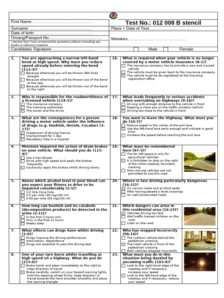 Smith System Test Questions Overview | PDF | Traffic | Exhaust Gas