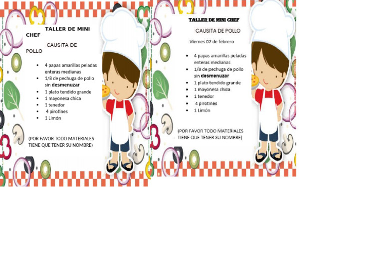 Taller de Minichef | PDF