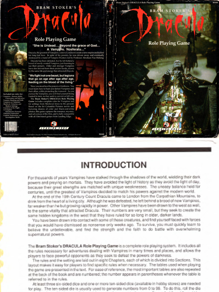 NEW DRACULA BRAM STOKER'S LEADING EDGE GAMES BRIDES OF DRACULA BOXED SET 1992