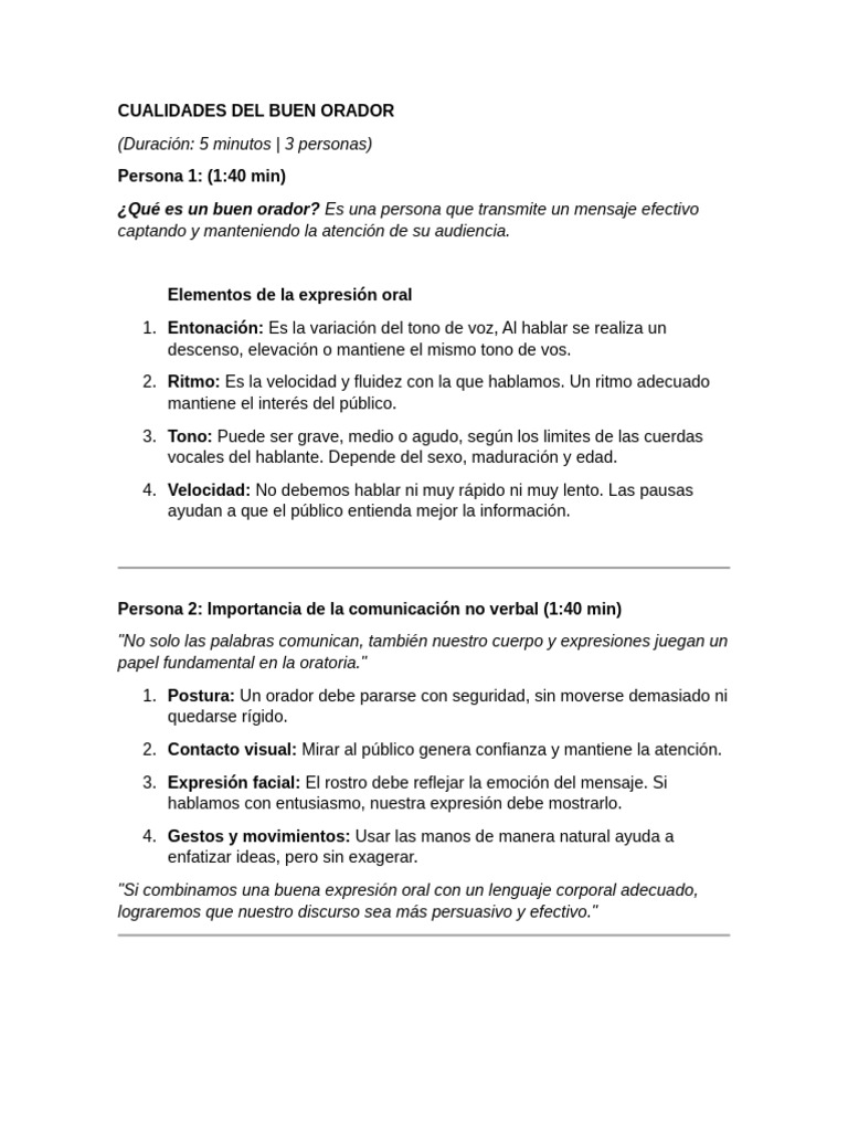 10 Claves para Ser un Buen Orador | PDF | Hablar en público | Comunicación