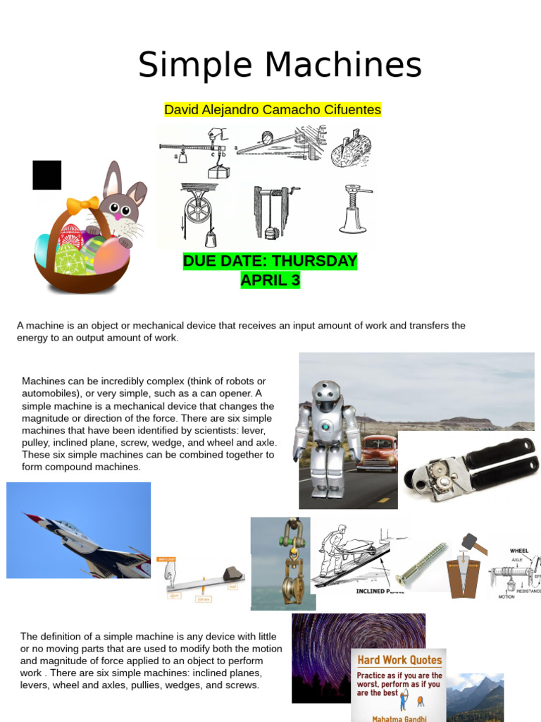 Copia de Simple Machines Student Slides | PDF | Machines | Lever