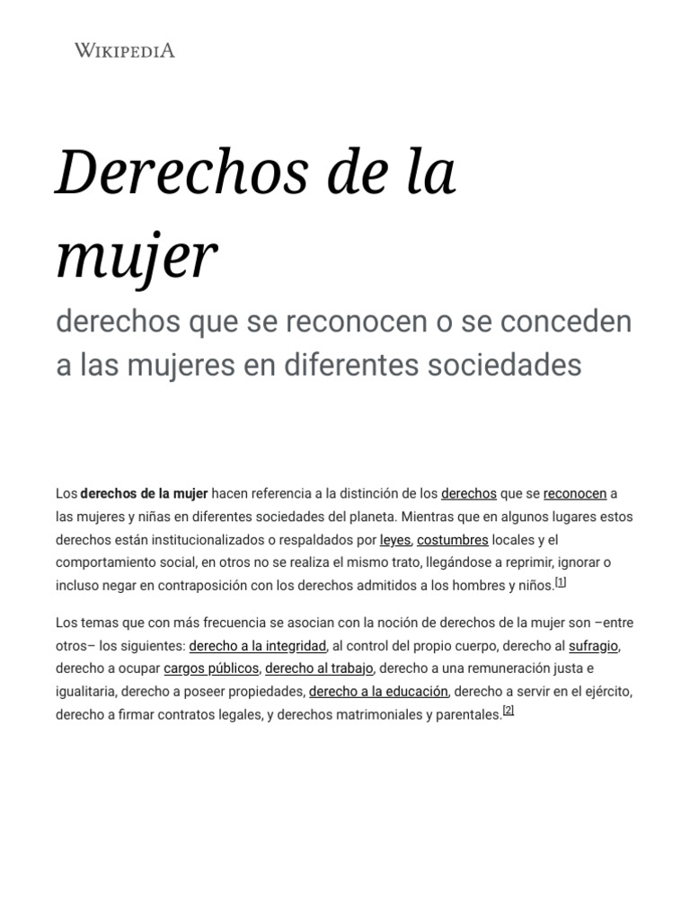 Derechos de la Mujer en la Historia | PDF | Derechos de las mujeres ...