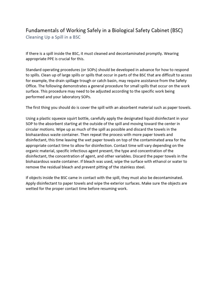 BSC Spill Cleanup Script | PDF