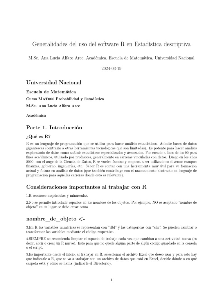 Uso de R en Estadística Descriptiva | PDF | Informática | Tecnologías ...