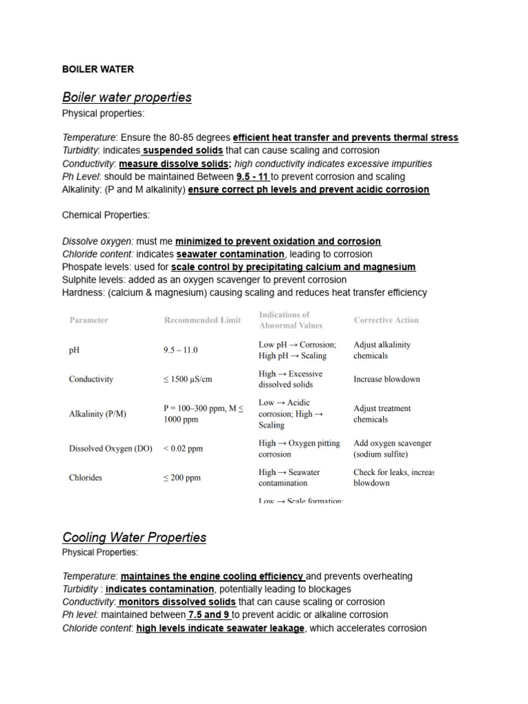 Boiler Water Properties and Testing | PDF | Water | Chemical Substances