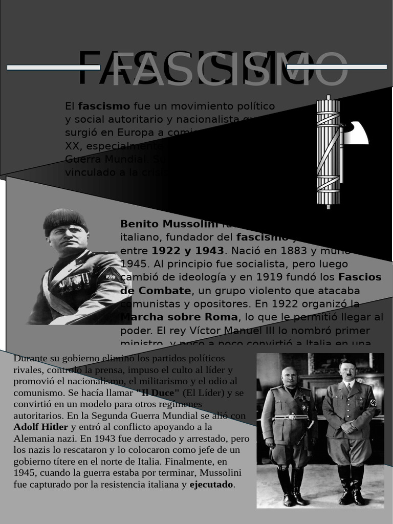 Historia del Fascismo y Mussolini | PDF