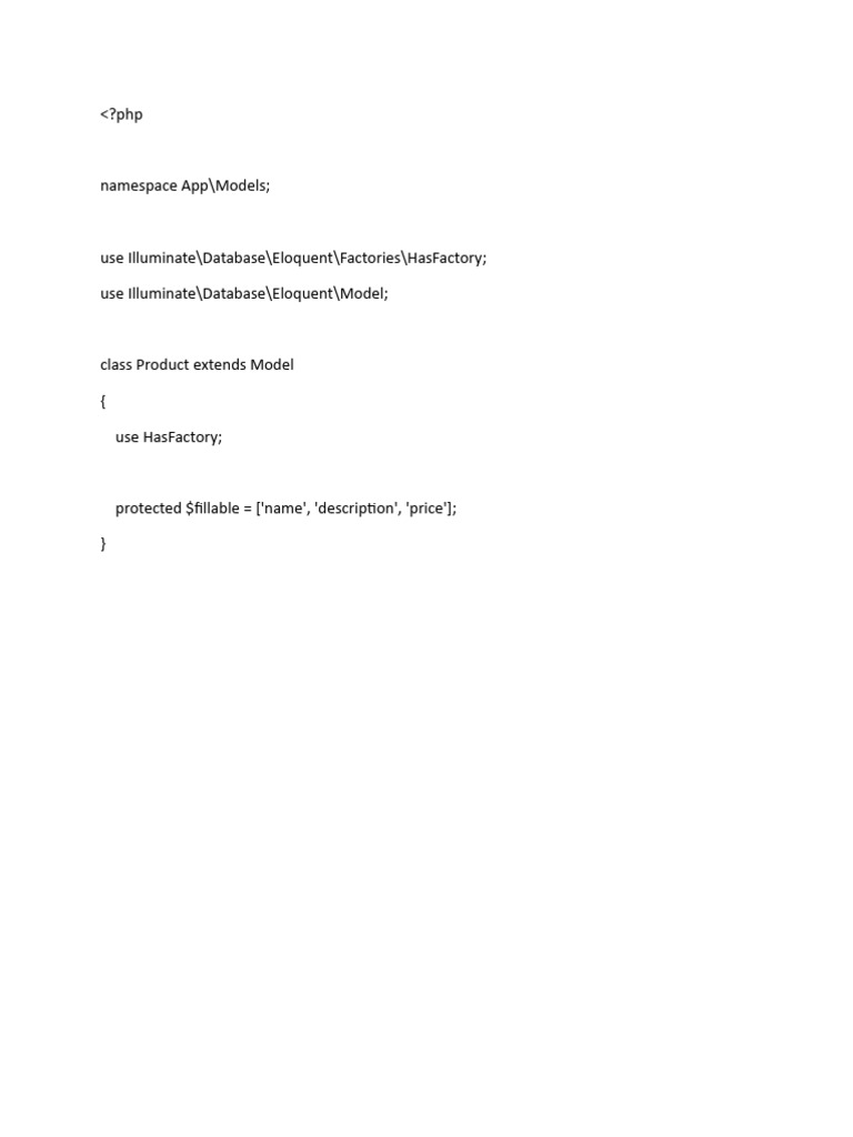 Laravel Product Model Example | PDF