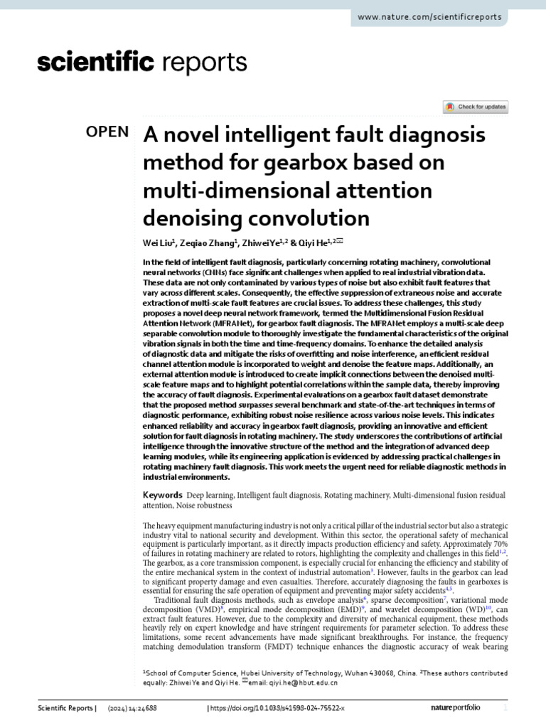Intelligent Gearbox Fault Diagnosis Method | PDF | Deep Learning ...