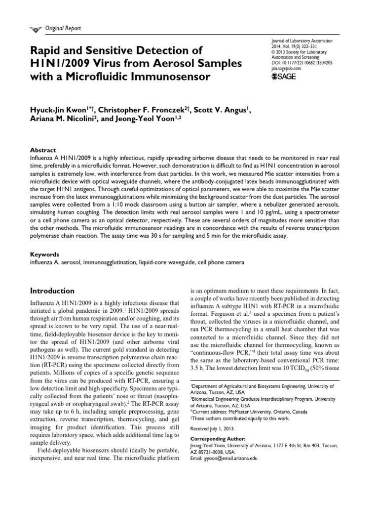 Rapid H1N1 Detection via Microfluidic Sensor | PDF | Reverse ...