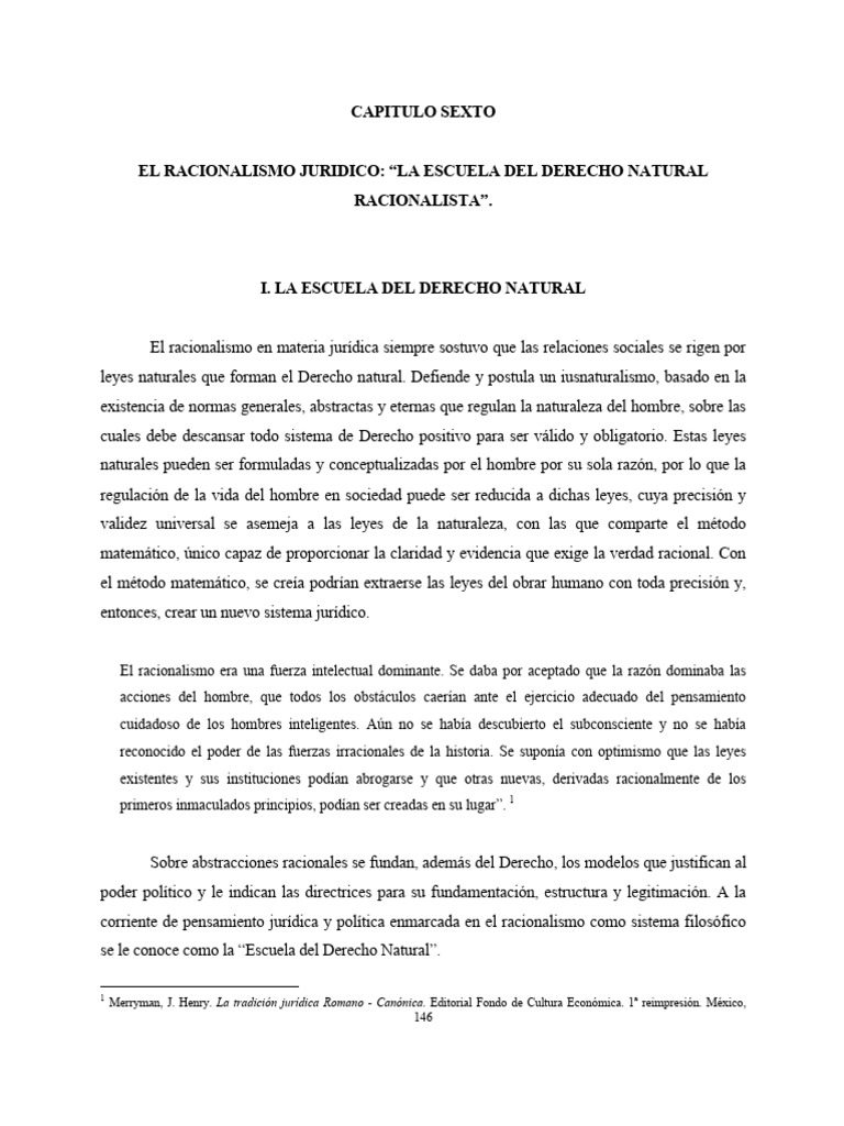 Racionalismo y Escuela del Derecho Natural | PDF | La Ley natural | Razón