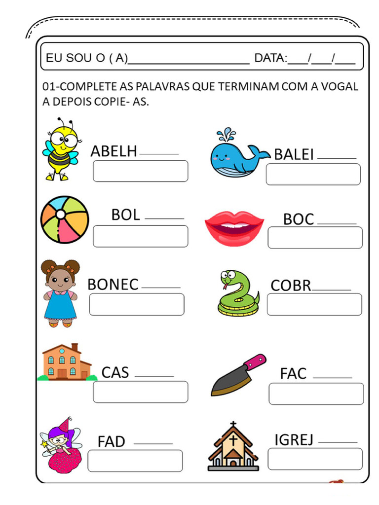Atividade Vogais Com Musica | PDF