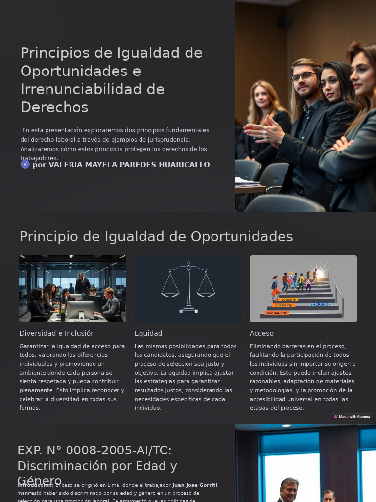 Igualdad de Oportunidades y Derechos Laborales | PDF | Derecho laboral ...
