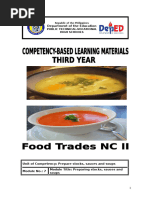 Cookery NC Ii Quarter 4 - Module 1 Prepare Stocks, Sauces and Soups ...