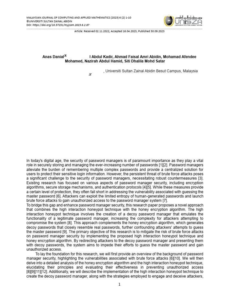 Enhancing Password Manager Security Pdf Password Security