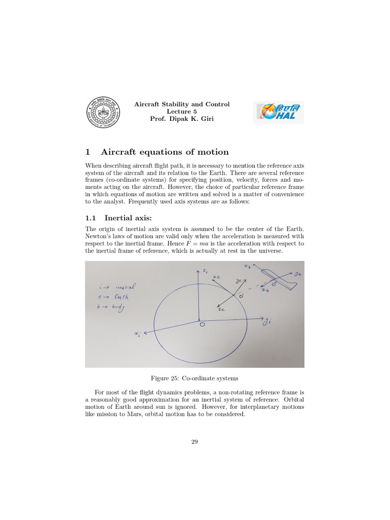 Aircraft Motion and Reference Frames | PDF | Rotation | Rotation Around ...