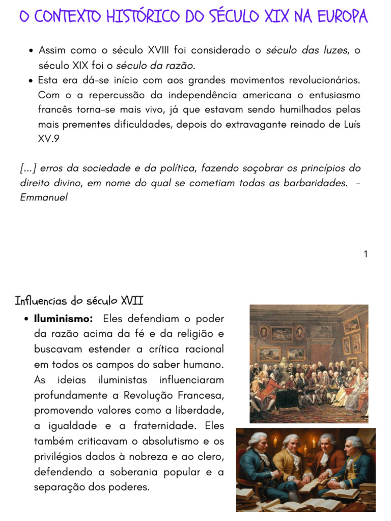 Século XIX na Europa: Revoluções e Mudanças | PDF | Revolução Francesa ...
