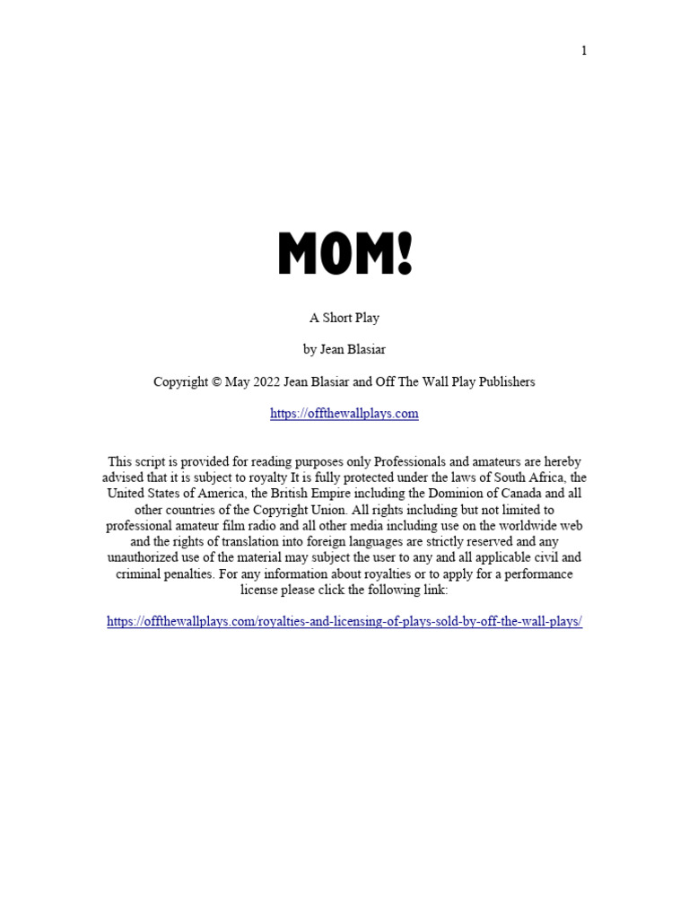 MOM Script PDF | PDF