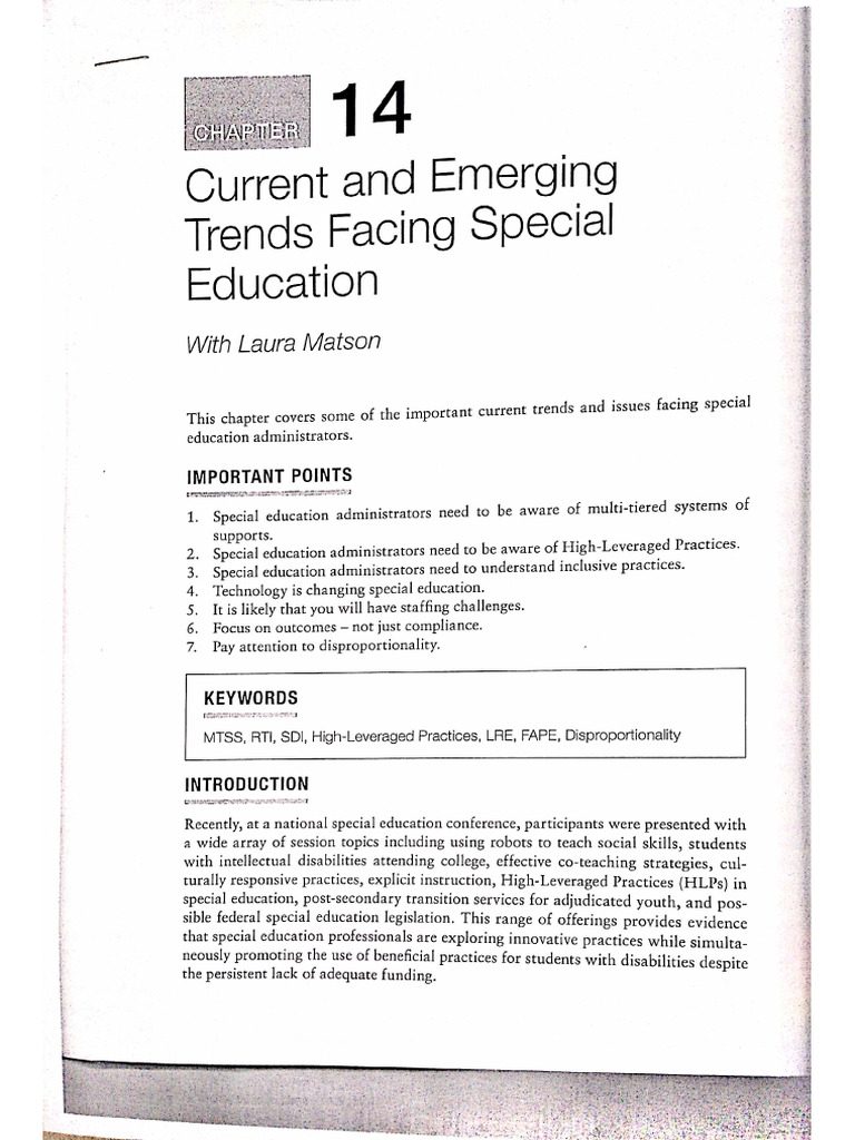 Chap 14 Current and Emerging Trends Facing Special Education | PDF