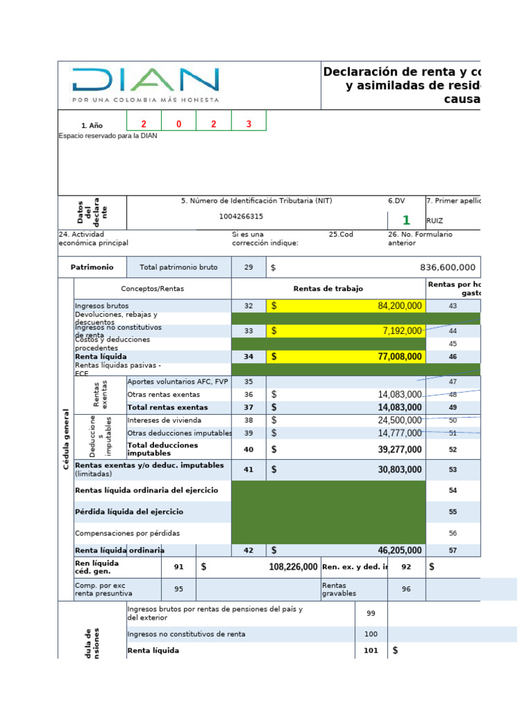 Declaración de Renta 2023: Detalles Financieros | PDF | Economias ...