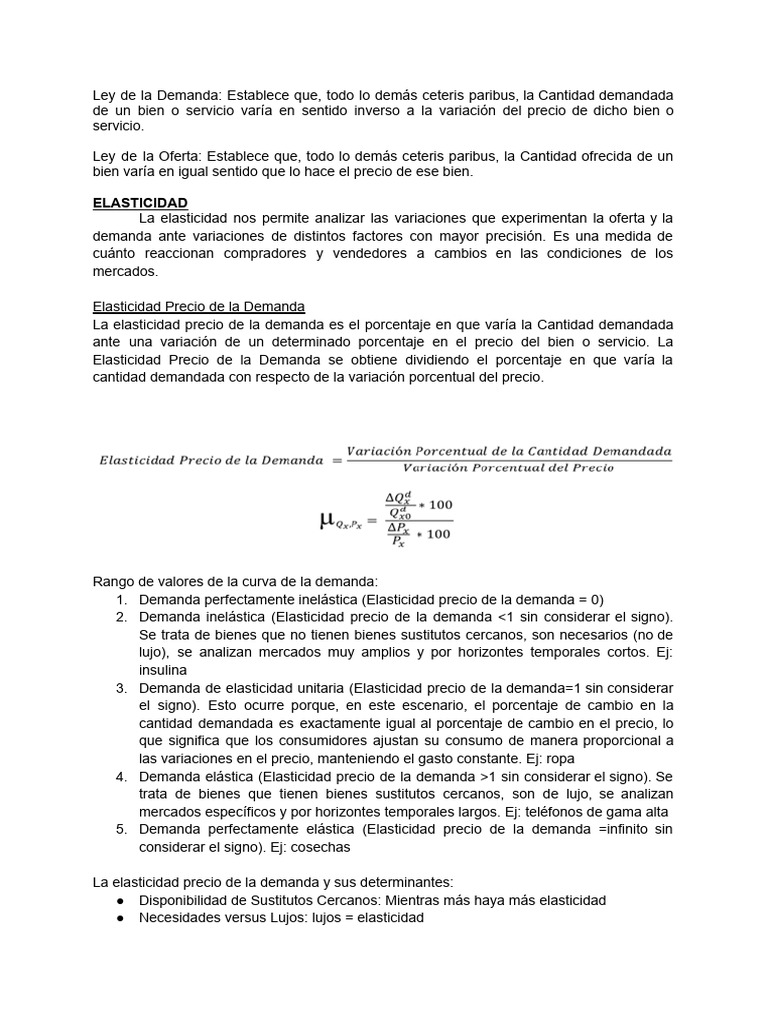 Leyes de Oferta y Demanda y Elasticidad | PDF | Monopolio | Elasticidad ...