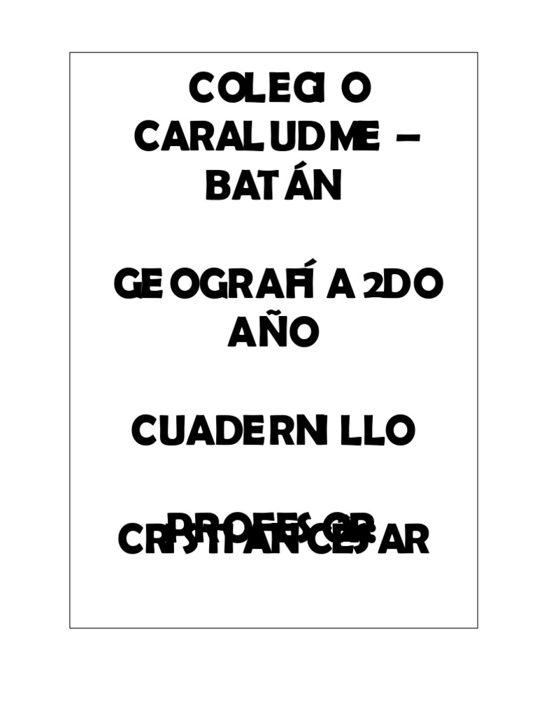 Cuadernillo 2do A-O Geografia | PDF