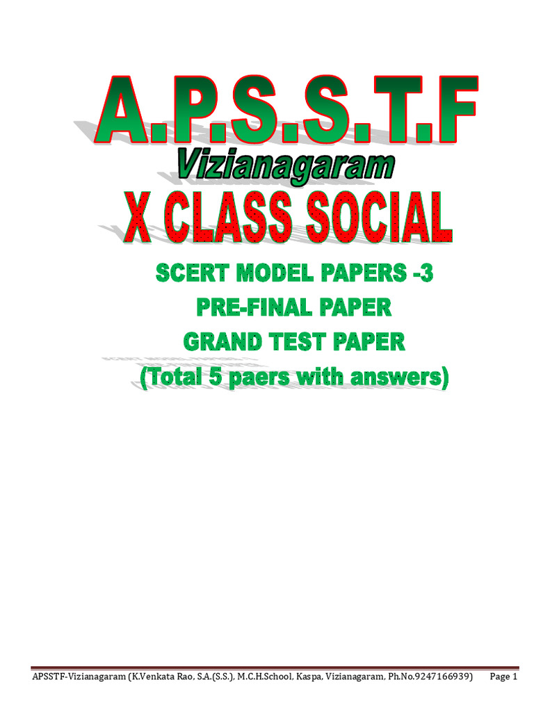 SCERT Model Paper: Social Studies 2025 | PDF | Water | Ore