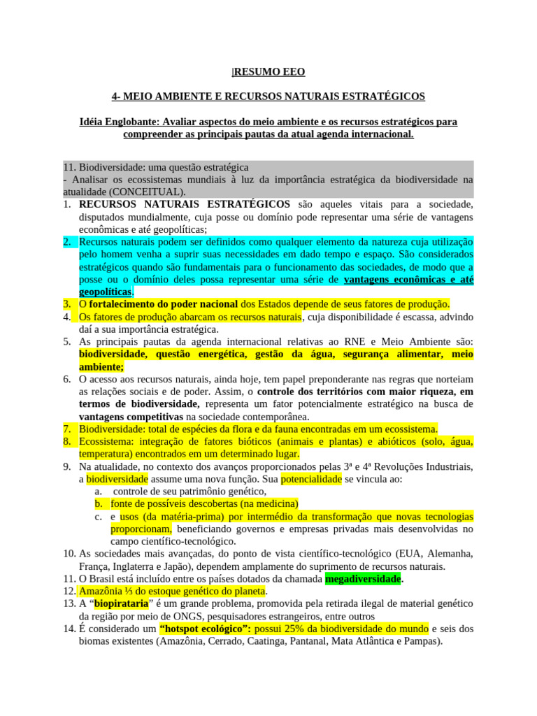 Biodiversidade e Recursos Naturais Estratégicos | PDF | Convenção ...