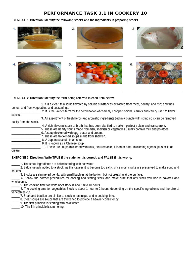 Fish Stock Preparation Time Guide | PDF