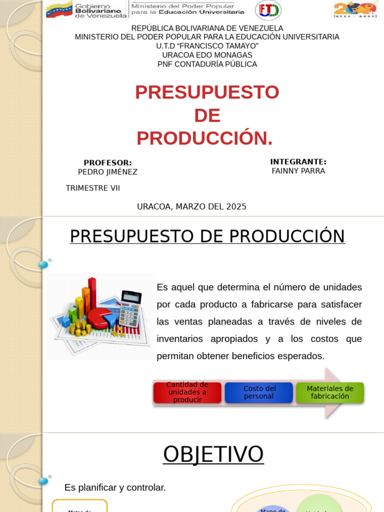 Presupuesto de Producción: Guía y Ejemplo | PDF | Presupuesto | Economias