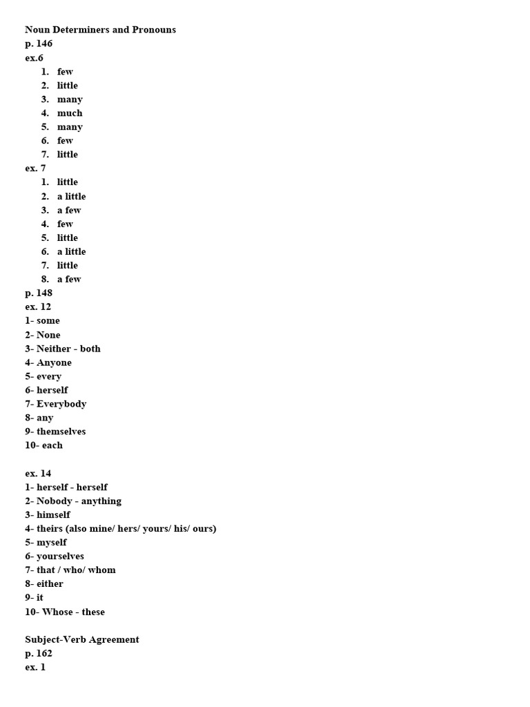 Noun Determiners, Pronouns, and Agreement | PDF | Adjective | Adverb