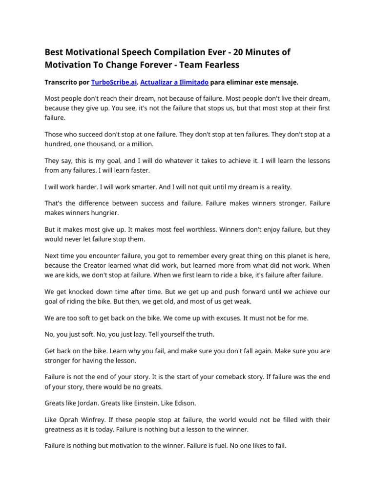 Fearless Motivation: Overcoming Failure | PDF