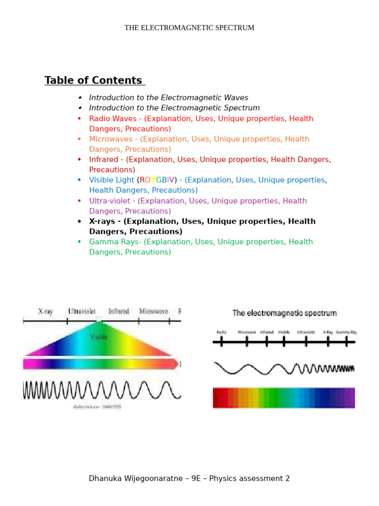 Electromagnetic Spectrum Overview | PDF | Ultraviolet | Electromagnetic ...