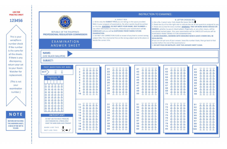Answer Sheet | PDF