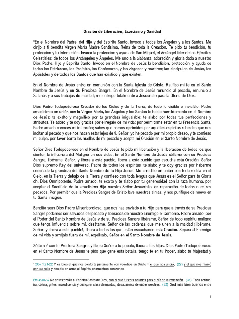 Oración de Liberación y Sanidad | PDF | Cristo (título) | Oración