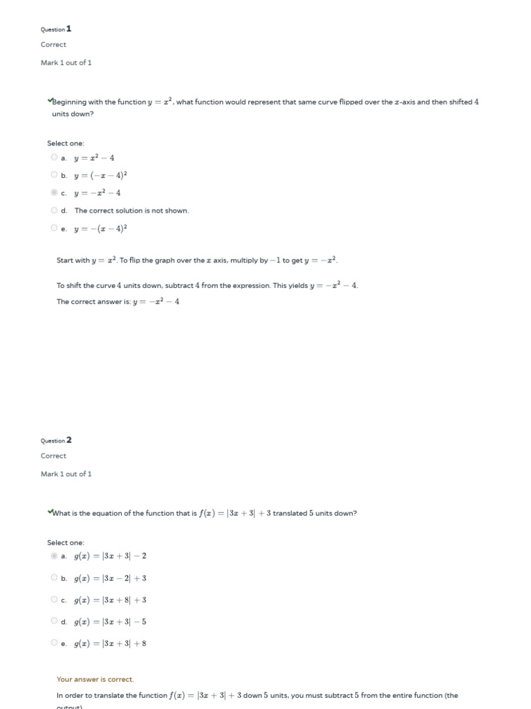 Transformations of Functions Explained | PDF | Applied Mathematics ...