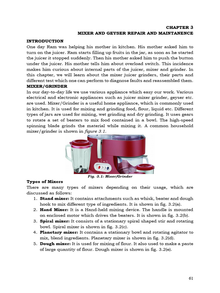 Mixer Grinder Repair and Maintenance Guide | PDF | Mill (Grinding ...