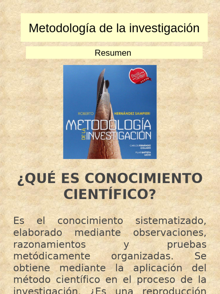 Metodología de la Investigación Científica | PDF | Conocimiento ...