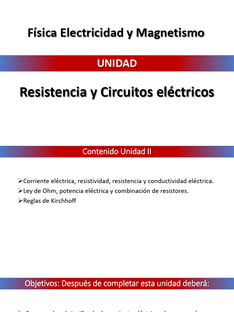 Resistencia y Circuitos Eléctricos | PDF | Resistividad Eléctrica y ...