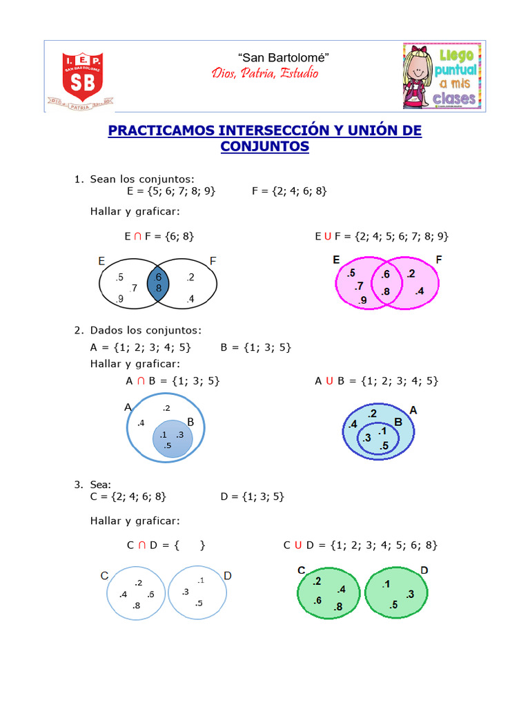 Unión e Intersección de Conjuntos | PDF