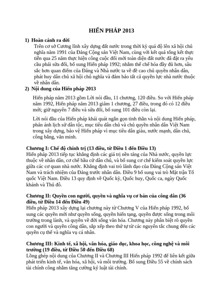 HIẾN PHÁP 2013 | PDF