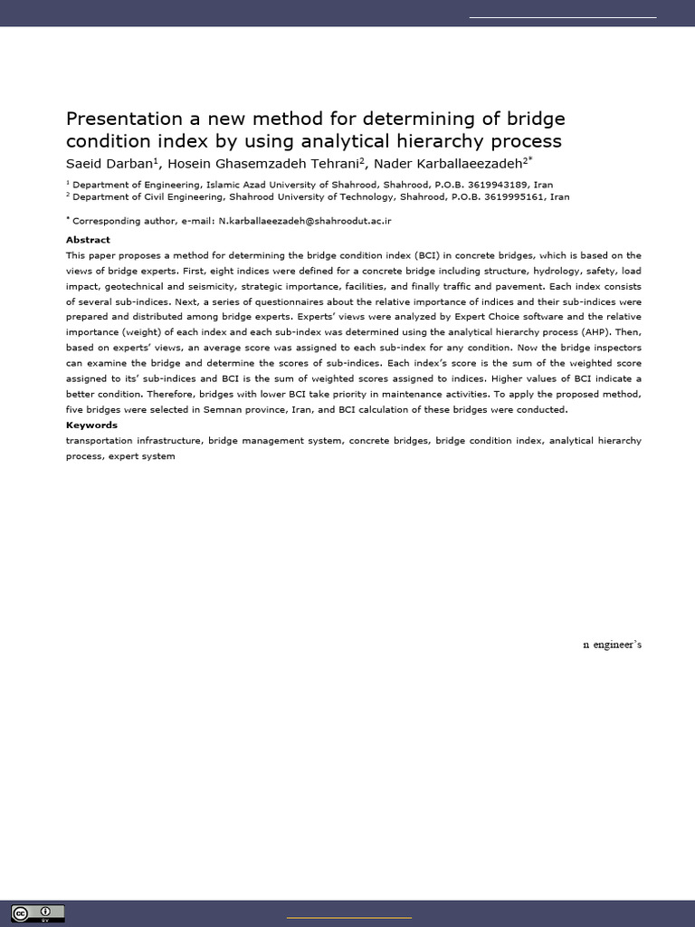 New Method for Bridge Condition Index | PDF