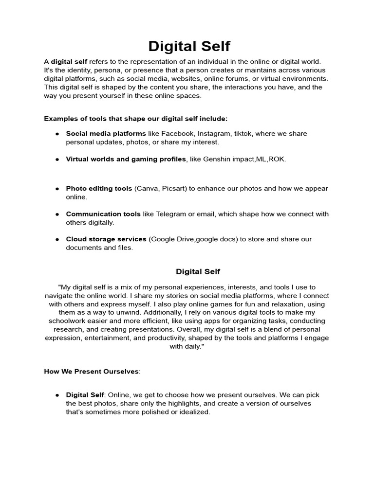 Understanding Your Digital Self | PDF | Social Media | Popular Culture ...