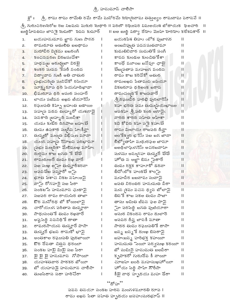 Sri Hanuman Chalisa Telugu2 PDF — free download